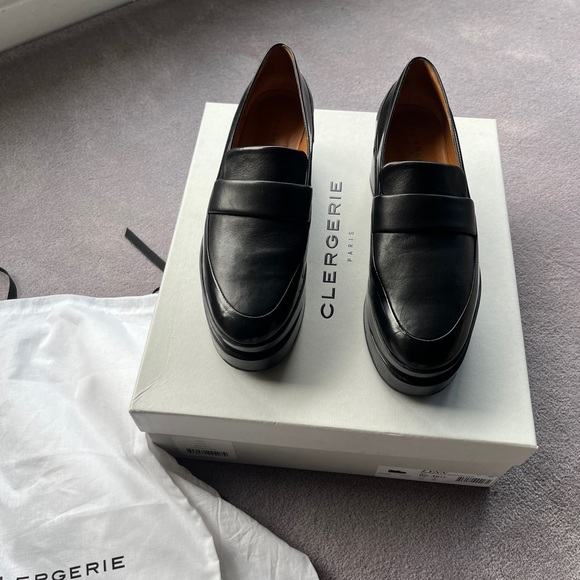Robert Clergerie leather platform loafers shoes black size 36,5 made in France - Picture 2 of 12